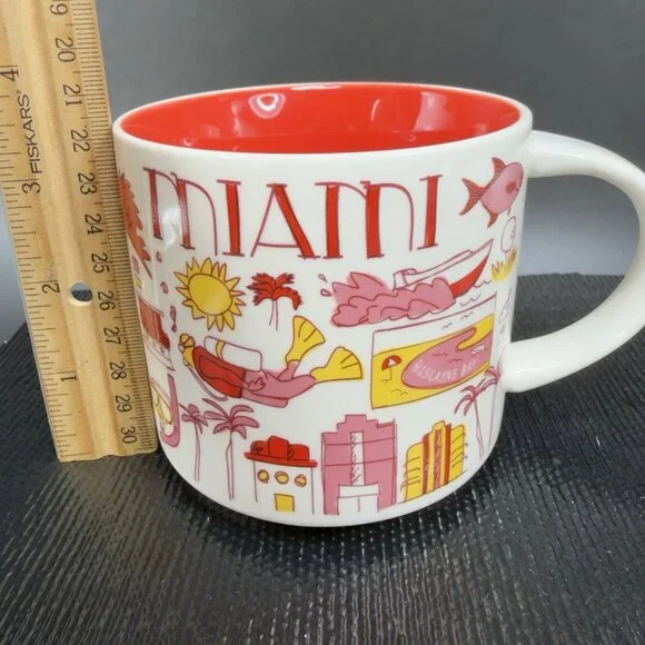 Starbucks Miami 14oz Been There Collection Mug Series Collection New W Sticker - Picture 2 of 13